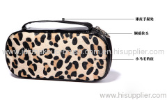 Fashion design!Leopard print cosmetic bag with handle