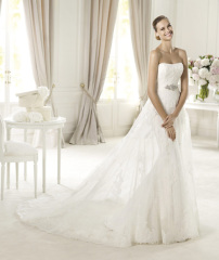 Top grade wedding dresses Full ballgown one shoulder neckline