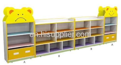 Kindergarten furniture of wooden chest or cabinet