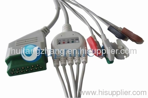 Nihoh Kohden 5 lead ECG Cable with leadwires