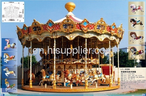Outdoor amusement park merry go round