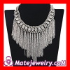 Fashion Accessories Rhinestone Alloy Link Chain Tassel Necklace