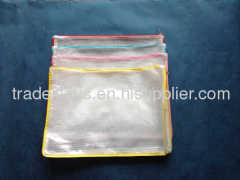 Fine PVC round zipper mesh file bag.