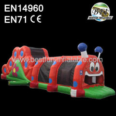 Inflatable Caterpillar Obstacle Course With Slide
