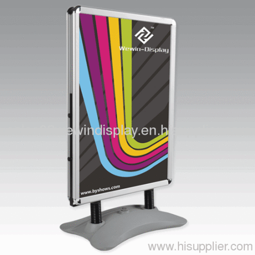 Outdoor poster stand:Springs lessen impact of wind