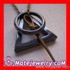 Wholesale Fashion Wooden Deathly Hallows Harry Potter Necklace Cheap