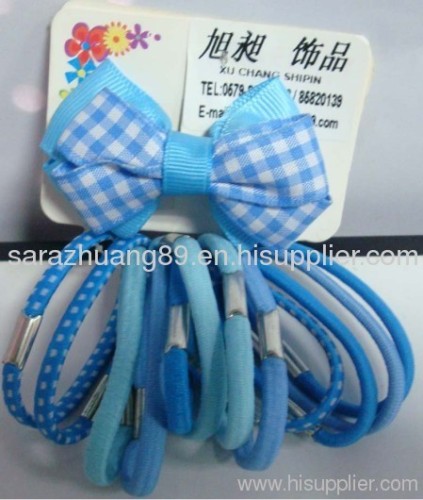 Elastic Hair Ponytail Band For Girls,12pcs Elastic Set with 1 Hair Bow French Clip