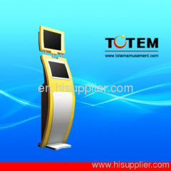 Dual-screen self-serivice terminal kiosk