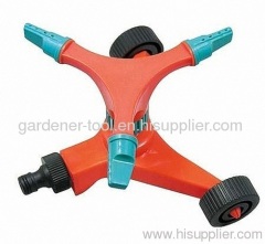 Plastic rotary sprinkler with 3-arm