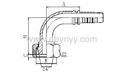 90°METRIC FEMALE HYDRAULIC TUBE FITTING HOSE FITTING PIPE