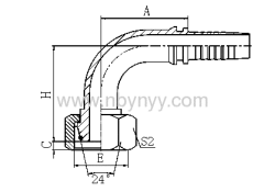 90°METRIC FEMALE HYDRAULIC TUBE FITTING PIPE HOSE FITTING