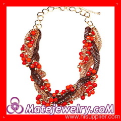 Fashion Colorful Seed Beads Braided Snake Chain Chunky Necklace Cheap