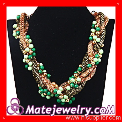 Wholesale Women's Seed Bead Braided Chain Chunky Rope Necklace