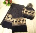 acrylic jacquard knitted scarf/hat