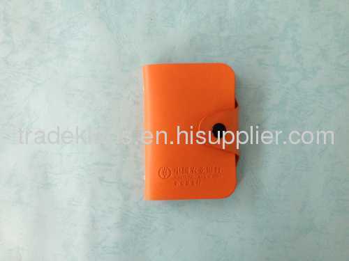 genuine leather card holder with pvc inside