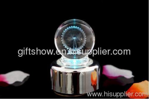 Crystal engraving ball Music Box