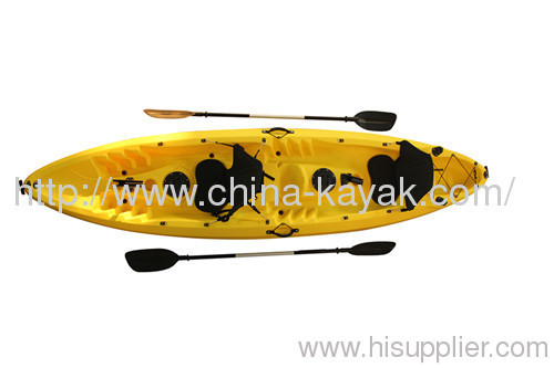 Triple kayak tandem fishing kayak plastic kayak for 2013