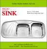 Double bowl single drainer stainless steel sink