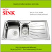 Double bowl with drain board kitchen stainless steel sink YTD10548A