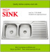 Double bowls single drain inox sink vegetable sinks