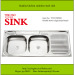 Double bowls single drain inox sink vegetable sinks