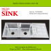 Square bowls kitchen stainless steel sink double bowl with drain board