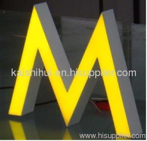 Resin channel letter with front LED lighting