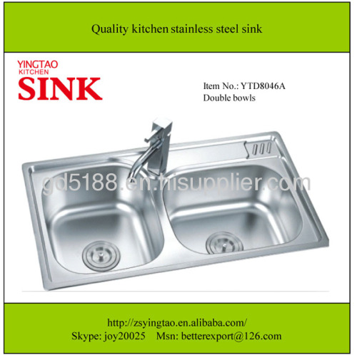 double bowls kitchen stainless steel sinks