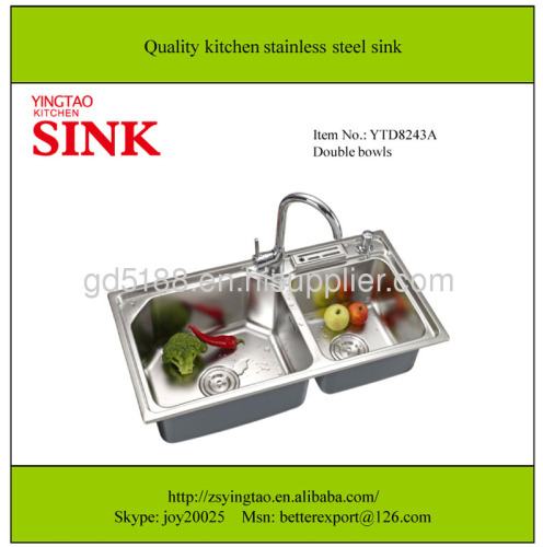 double bowls kitchen stainless steel sinks
