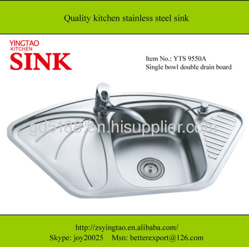 Single bowl double drain stainless steel sink