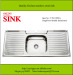 single bowl double drain inox sinks