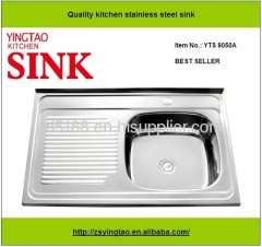 stainless steel kitchen sink single bowl single drainer