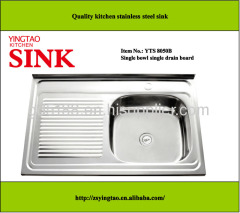 stainless steel kitchen sink single bowl single drainer