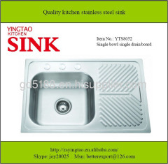 Single bowl with drainer board kitchen sink