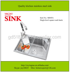 Kitchen stainless steel sink single bowl 500*500mm