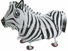 walking zebra foil balloon