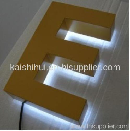 brush stainless steel channel letter with back LED lighting