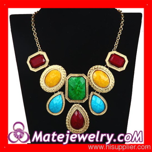 Cheap Brand Design Exquisite Colorful Bib Necklace Vintage Jewelry