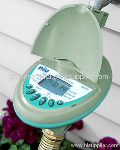 Electrical garden hose timer to control water on/off