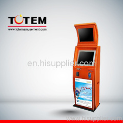 Dual Screen Self-service Coin Acceptor Terminal Kiosk