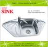 Butterfly corner sink inox wash basin