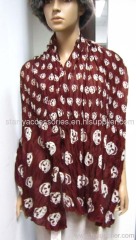 woven printed scarf with skull for spring/autumn,made of polyester