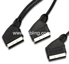 1 To 2 21 Pin Scart Plug to 21 Pin Scart Plug Scart Cable