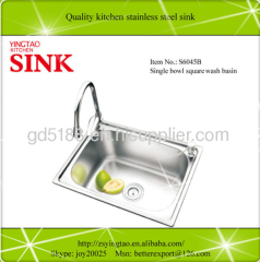 Kitchen sink single bowl 600*450mm, 24"*18"