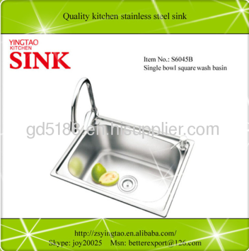 Kitchen sink single bowl 600*450mm, 24