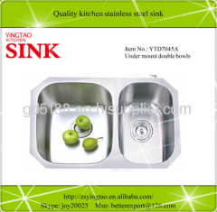 Undermount double bowls kitchen sink