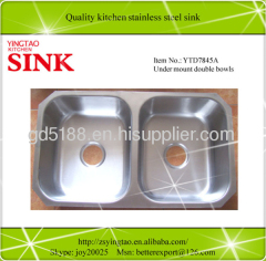 uCPC undermount kitchen stainless steel sink double bowls