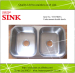 Undermount double bowls kitchen sink