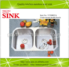 uCPC undermount kitchen stainless steel sink double bowls
