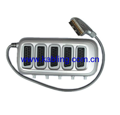 Silvery Scart Splitter 5-Way